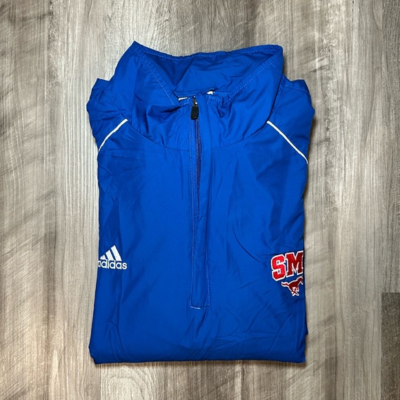 adidas Other - SMU Mustangs Adidas Quarter Zip Vented Rain Windbreaker Pullover - Large